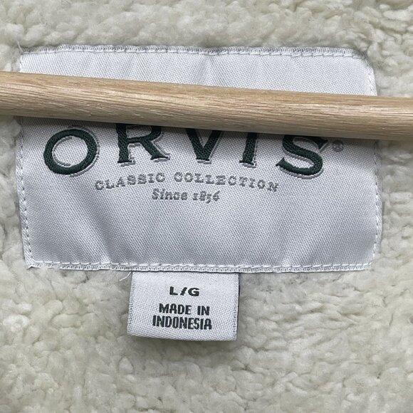 ORVIS Men’s 1/4 Zip Sherpa-Lined Pullover Sweater L Brown - Picture 3 of 6